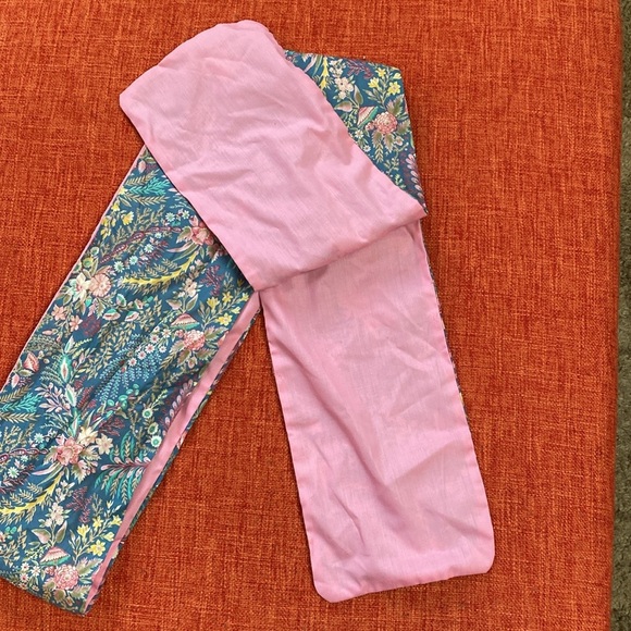 VTG Pink Cottagecore Flora Floral Print Oblong Scarf - Picture 2 of 5